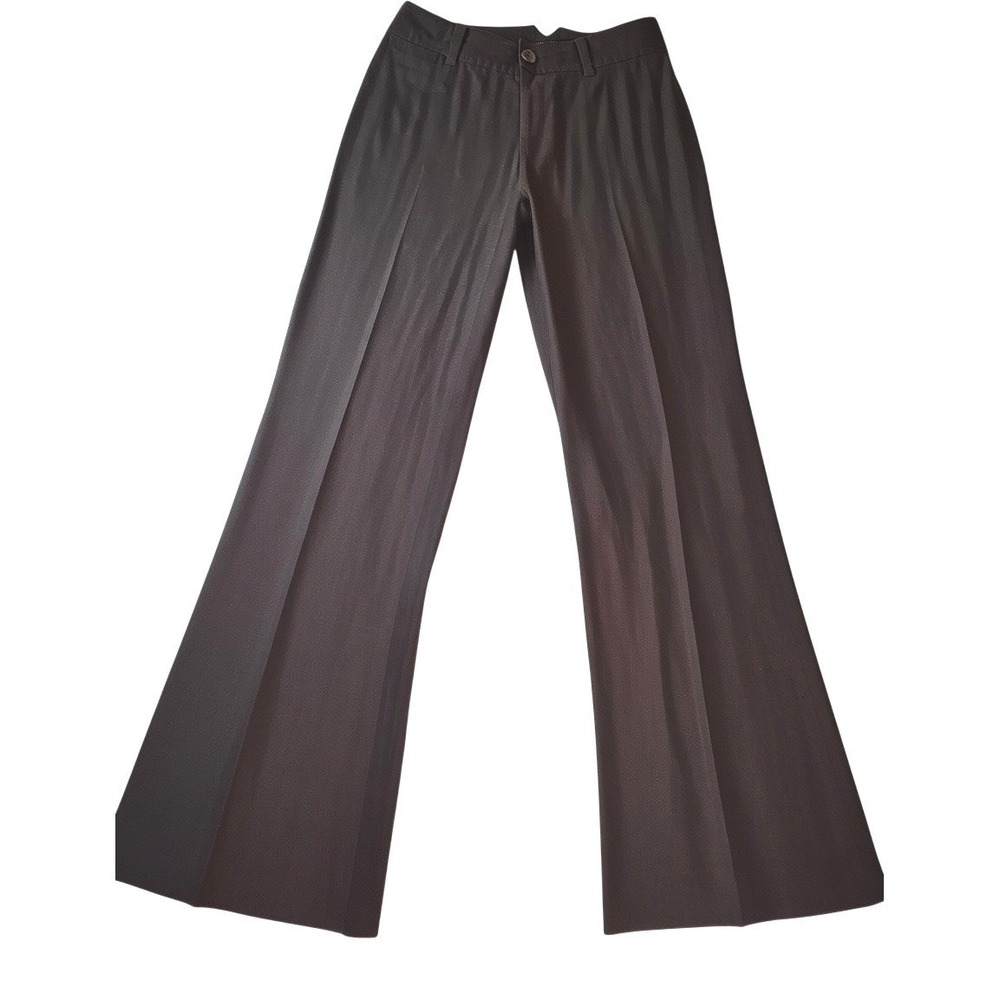 Banana Republic Brown Linen Blend Wide Leg Stretch Trousers Pants Womens Size 0